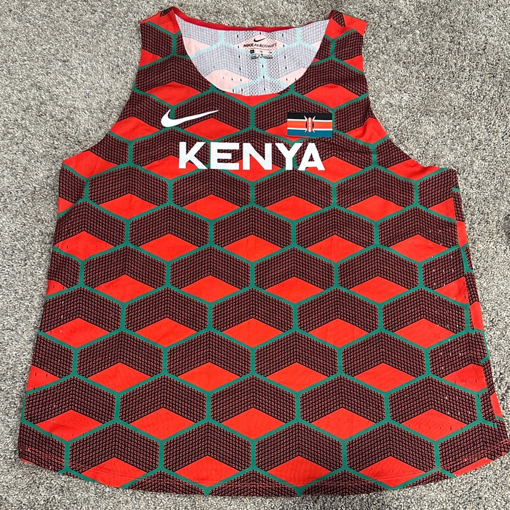 Nike Kenya Red and Green Running Tank